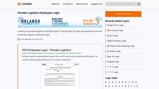 Penske Logistics Employee Login - Your Ultimate Gateway to Login ...