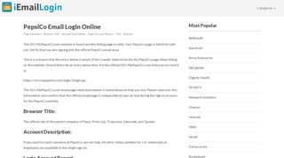 PepsiCo Email Login Page URL 2019 | iEmailLogin