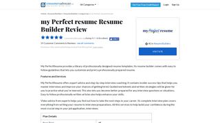 my Perfect resume Resume Builder - ConsumersAdvocate.org