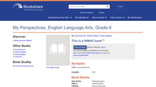 My Perspectives, English Language Arts, Grade 6 | Bookshare