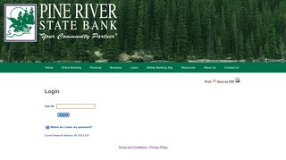 Login - Pine River State Bank