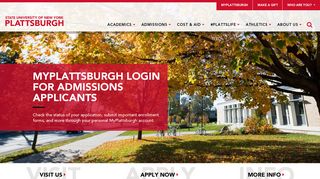 Admissions | Applicants | MyPlattsburgh Login | SUNY Plattsburgh