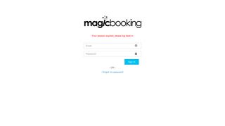 MagicBooking Back Office Sign-In