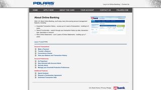 Polaris Visa Card - Online Banking