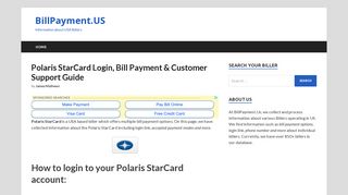Polaris StarCard - (888) 704-5290 | Bill Payment & Account Login Guide