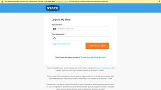 Login Page - State Insurance