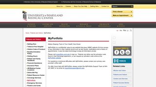 MyPortfolio | University of Maryland Medical Center