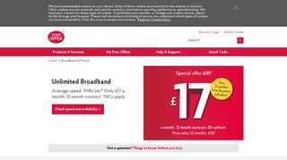 Broadband - Choose your package | Post Office