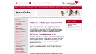 My Progress - Edinburgh Napier Staff Intranet