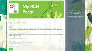 My RCH Portal - Signup Page