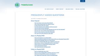 FREQUENTLY ASKED QUESTIONS - ReadyCARD