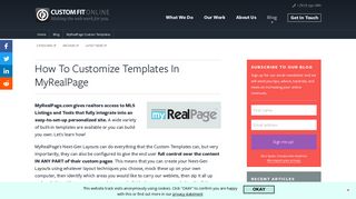How To Customize MyRealPage Templates - Custom Fit Online