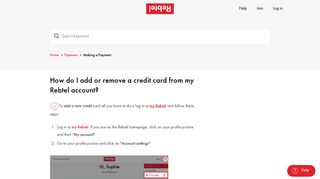 How do I add or remove a credit card from my Rebtel ... - Get Started