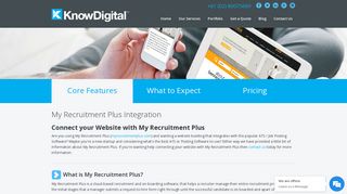 My Recruitment Plus Website Integration - Know Digital