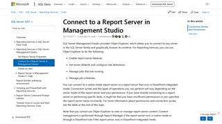 Connect to a Report Server in Management Studio - SQL Server ...
