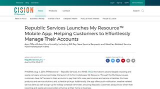 Republic Services Launches My Resource™ Mobile App, Helping ...