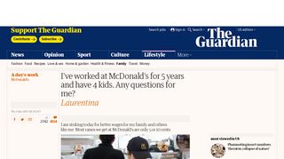 I've worked at McDonald's for 5 years and have 4 kids. What would ...