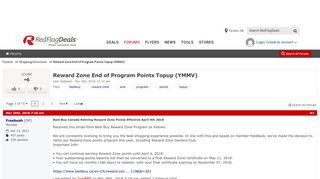 Reward Zone End of Program Points Topup (YMMV) - RedFlagDeals.com ...