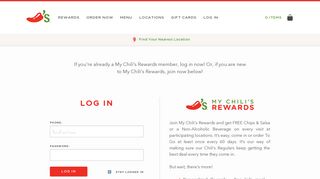 My Chili's Rewards – Log In & View Your Rewards | Chili's