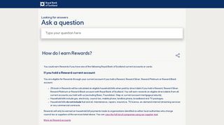 How do I earn Rewards? - Royal Bank of Scotland