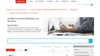 Solved: Unable to Access MyRogers via Browser. - Rogers Community