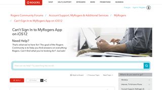 Solved: Can't Sign In to MyRogers App on iOS12 - Rogers Community