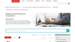 MyRogers Not Working on Android 8.0 - Rogers Community