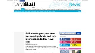 Police swoop on postman for wearing shorts and he's later ... - Daily Mail