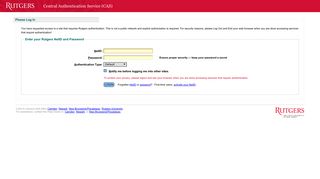 RU ID - Rutgers Central Authentication Service (CAS)