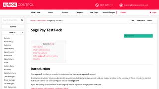 Sage Pay Test Pack - Khaos Control Wiki