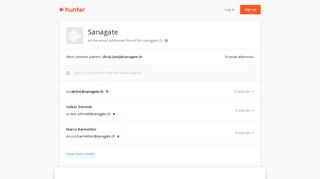 Sanagate - email addresses & email format • Hunter - Hunter.io