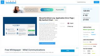 Visit Mysanfordchart.org - Application Error Page | My Sanford Chart.