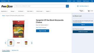 Food 4 Less - Sargento Off the Block Mozzarella Cheese