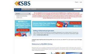 MySBS Online > My Accounts > Benefit Account Summary