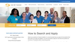 Job Search – How to Apply - Sentara