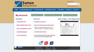 My Account - Seton Testing Services