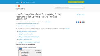 How Do I Keep SharePoint From Asking For My Password When ...