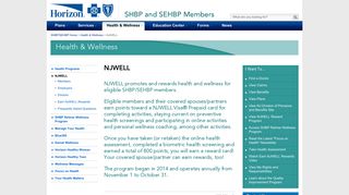 NJWELL | State and School Employee for Horizon Blue ... - shbp/sehbp