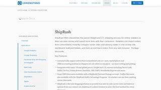 ShipRush - LemonStand Docs