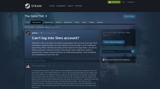Can't log into Sims account? :: The Sims(TM) 3 General Discussions