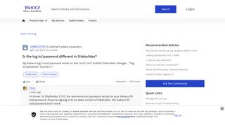 Is the log in/password different in Sitebuilder?