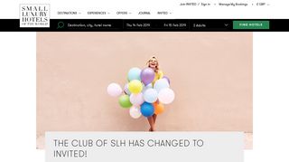 The Club of SLH has changed to INVITED! - Small Luxury Hotels