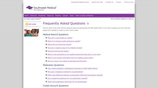My SMA Health Online - Frequently Asked Questions