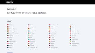 Register your Sony Product: Official Sony product registration