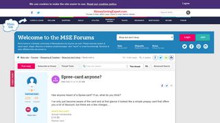 Spree-card anyone? - MoneySavingExpert.com Forums