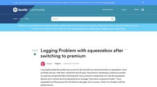 Solved: Logging Problem with squeezebox after switching to ...