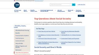 Top Questions About Social Security | USAGov