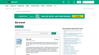 Sta travel - Solo Travel Forum - TripAdvisor
