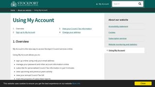 Using My Account - Stockport Council