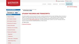 Strayer University - Student Records and Transcripts